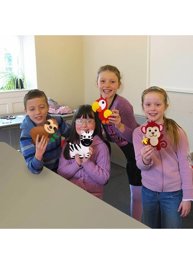 fantasize Jungle Animals Sewing Kit Zoo Felt Animal DIY Crafts for Girls and Boys Educational Nursery Sewing for Kids Art Craft Kits Animal Felt Plush Ornaments for Beginners Set of 10 - Image 3